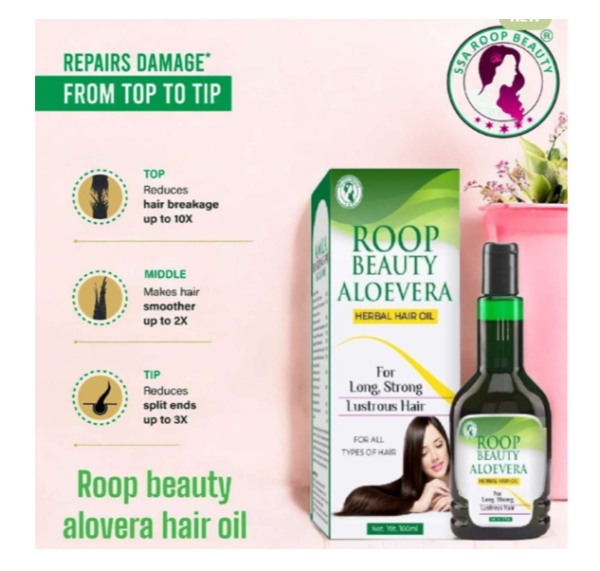 ROOP BEAUTY ALOEVERA HERBAL HAIR OIL 120ML - Image 3