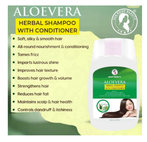 ROOP BEAUTY ALOEVERA HERBAL SHAMPOO 100ML - Image 2