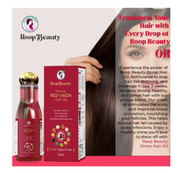 ROOP BEAUTY PREMIUM RED ONION HAIR OIL 100ML - Image 2